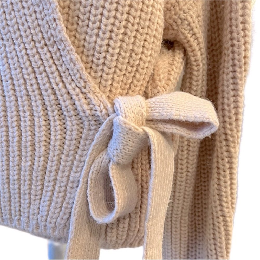 Zara Crossover Cardigan Sweater NWOT w/Tie Detail Blush Pink Small Blogg… - Picture 5 of 15